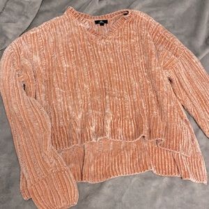 pink soft knit sweater, size: L